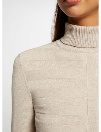 Pull col roulé | Beige