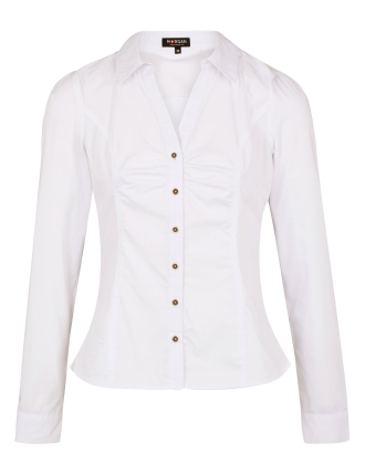 CARAM1.N - Chemise col classique en coton mélangé | Blanc