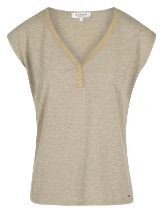 DMAYA.N - Tee-shirt col V irisé | Beige