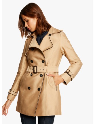 Trench droit à double boutonnage | Beige