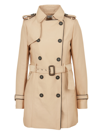 Trench droit à double boutonnage | Beige