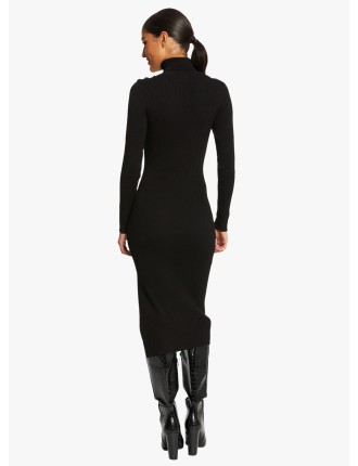 RMDING - Robe midi col montant  | Noir