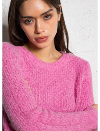 MPAUL - Pull col rond manches longues | Rose