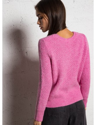 MPAUL - Pull col rond manches longues | Rose