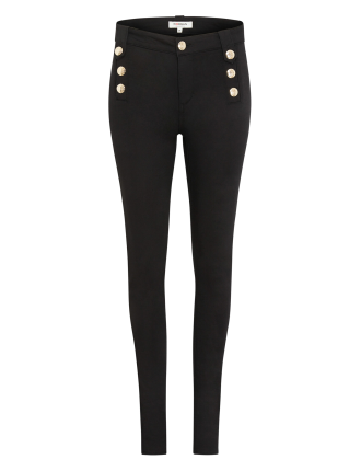 PAME - Pantalon skinny en coton mélangé | Noir