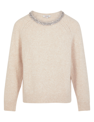 MPERLE - Pull col rond  | Beige