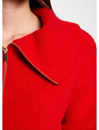 MCOLAR - Pull droit col camionneur | Rouge