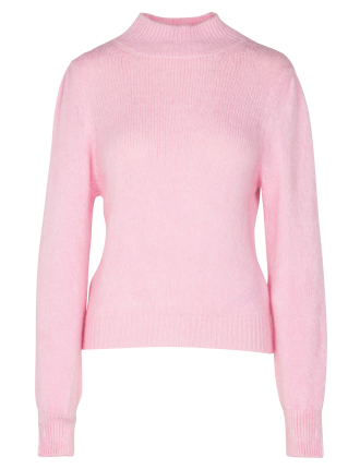 MLEONAR - Pull droit col montant  | Rose