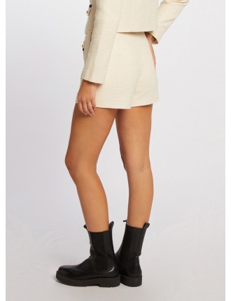 SHAKER - Short droit en tweed | Blanc