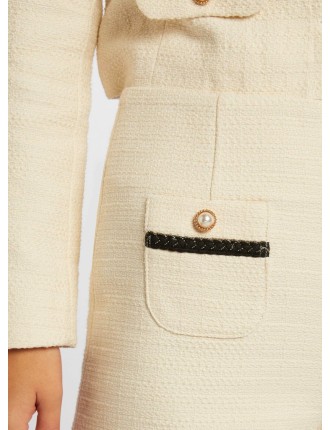 SHAKER - Short droit en tweed | Blanc