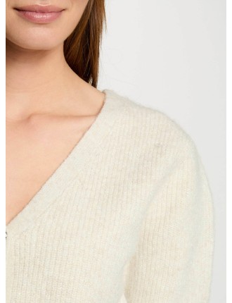 MIMO - Cardigan à col en V | Beige