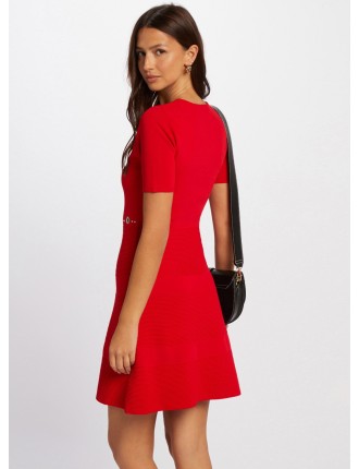 RMEY - Robe courte col V | Rouge