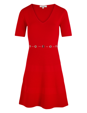 RMEY - Robe courte col V | Rouge