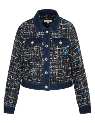 VCLAR - Veste courte col chemise en tweed | Multicolore