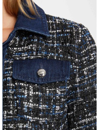 VCLAR - Veste courte col chemise en tweed | Multicolore