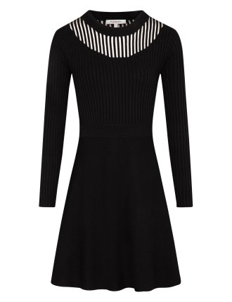 RMANDRI - Robe pull cintrée col rond | Noir