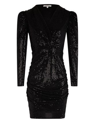 RSTAR - Robe courte col V | Noir