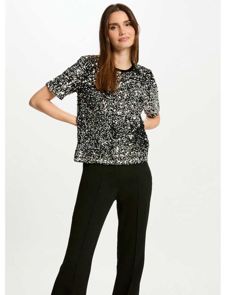 DYNE - Tee-shirt manches courtes à sequins | Noir