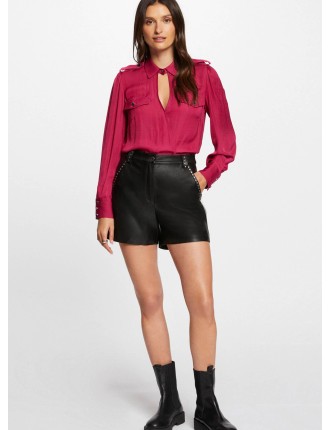 SHILY - Short simili cuir  | Noir