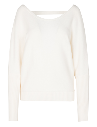 MKNOT - Pull col rond dos en V | Beige