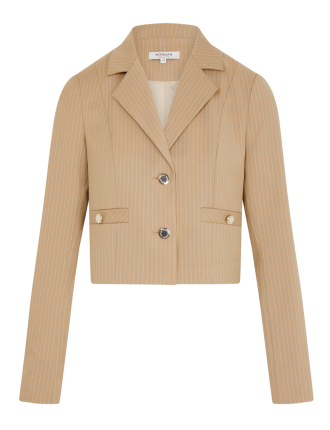 VYURI.F - Veste courte col tailleur rayée | Beige