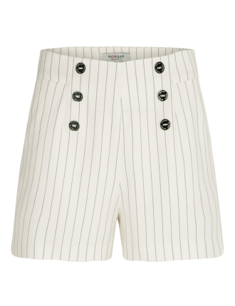 SHIVI.F - Short taille haute à rayures | Blanc